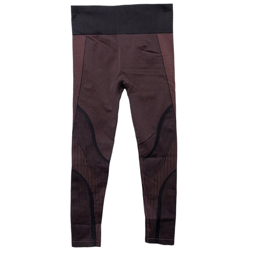 Mono B High Waisted Leggings Womens Size Medium Maroon Compression Pants